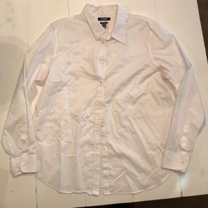 Chaps XL white button down long sleeve blouse